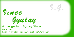 vince gyulay business card